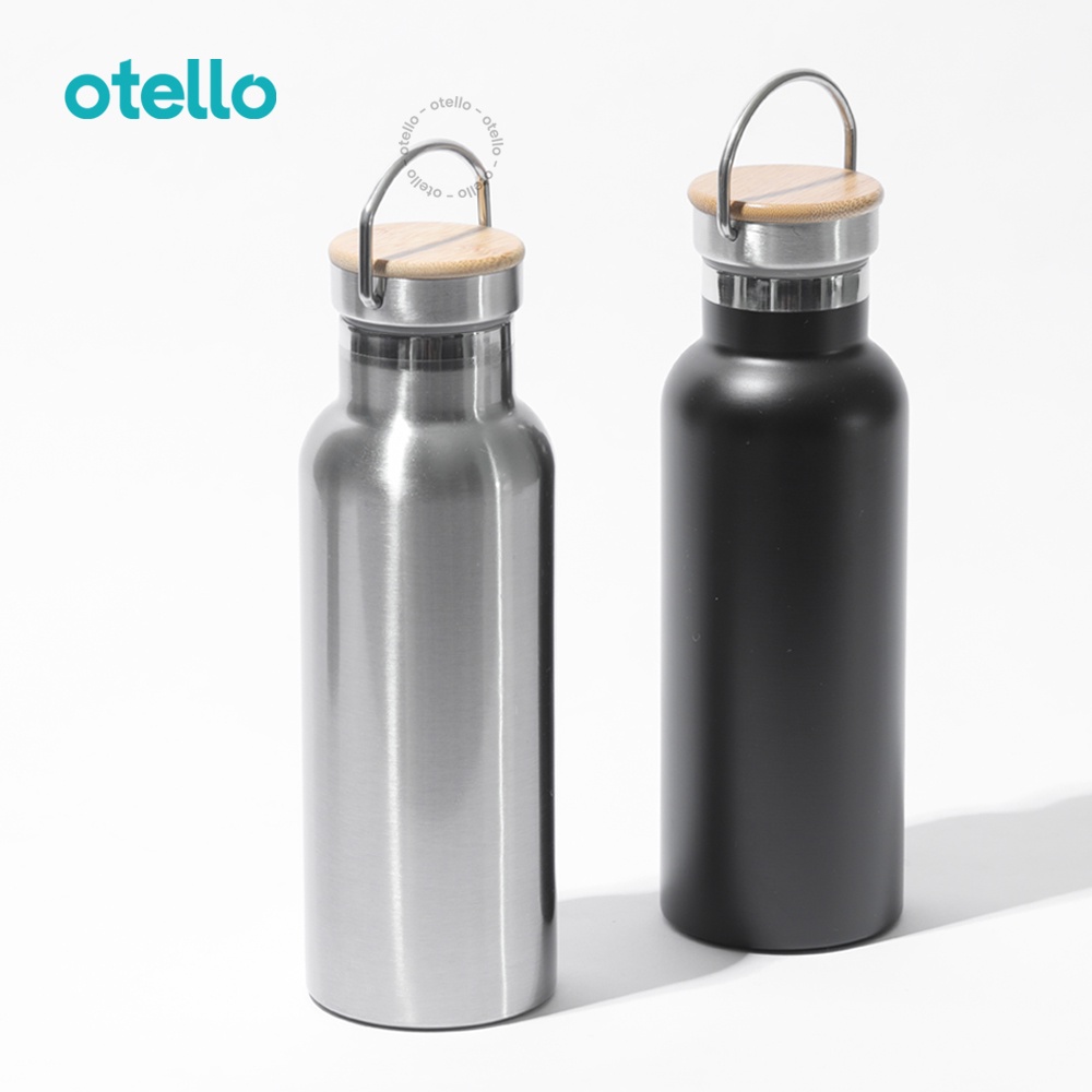 Otello - Tumbler Custom Print Botol Minum Cetak Gambar Foto Termos Lynwood Kayu Tumblr Tutup Bambu 500 ml