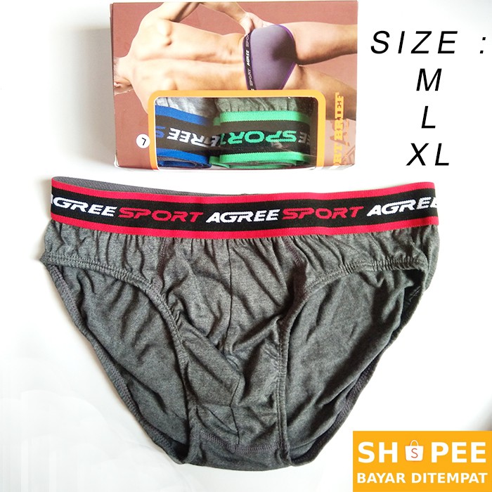 TOKO KL |  AGREE SPORT ART 2311 [ 3 pcs ] Celana Dalam Pria Mens Brief Underwear