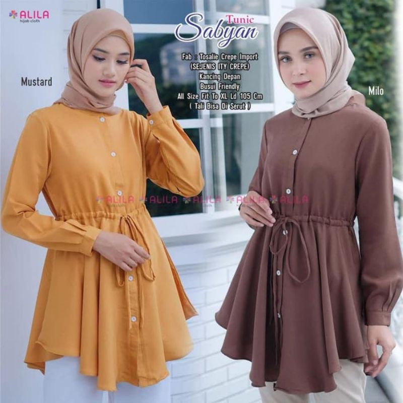 sabyan tunik atasan wanita fashion remaja