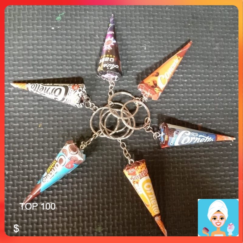 [ML] GANTUNGAN KUNCI DAN TEMPELAN KULKAS MINIATUR ICE CREAM GANCI ES KRIM LUCU UNIK