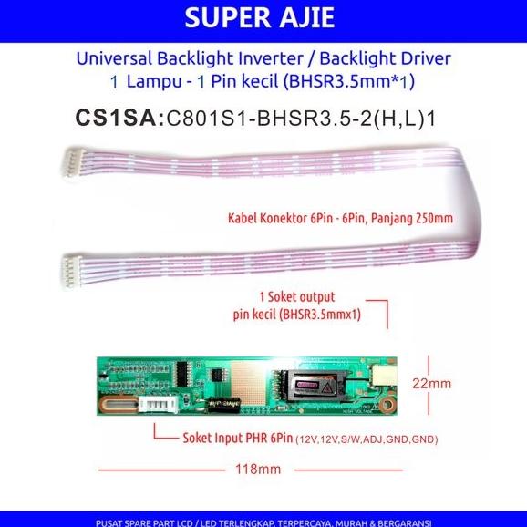 Inverter Layar Lcd Tv Panel Laptop Monitor Ccfl Neon 1 Lampu 1 Pin