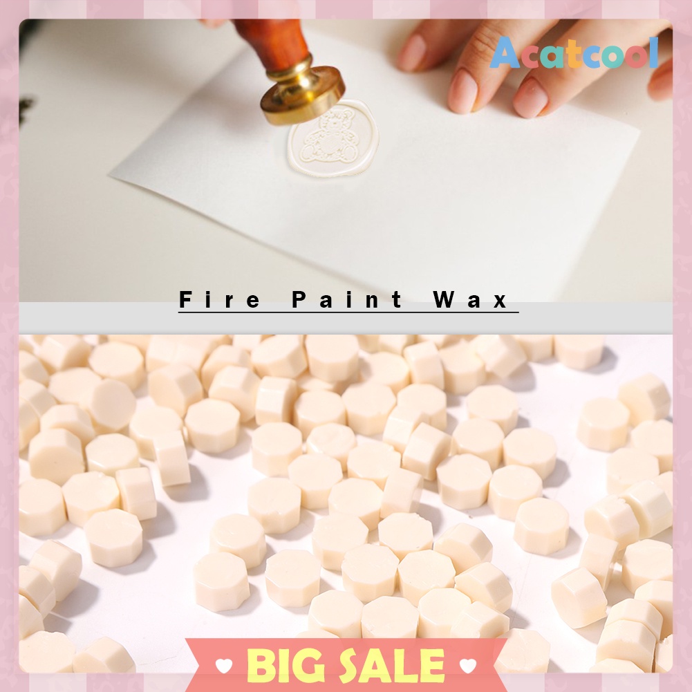 100pcs Octagon Sealing Wax Beads Envelope Seal Stamp Wax Tablet Pills White