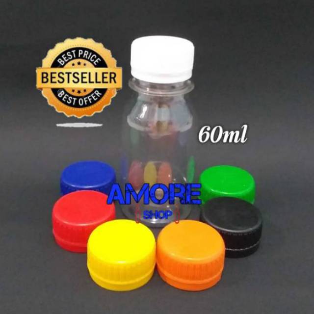 Botol Plastik 60ml-80ml Zamzam Botol Kosong Kapsul Hand Sanitizer Madu Tinta Jelly Sirup Obat Tester
