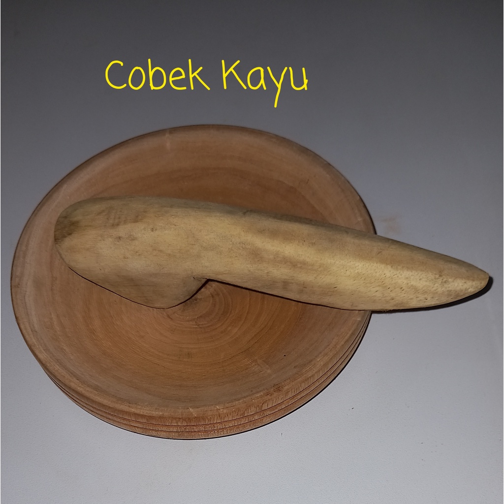 COBEK KAYU UK 16 CM DAN ULEKAN