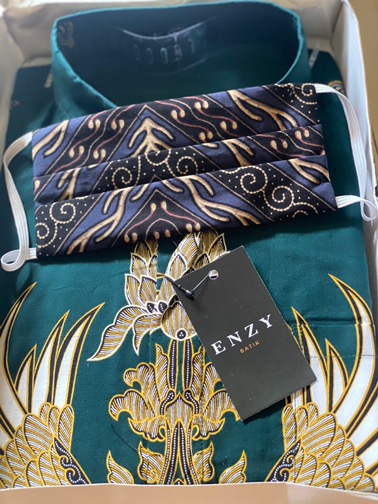 Enzy Batik Kemeja Batik Pria Kusuma - Green