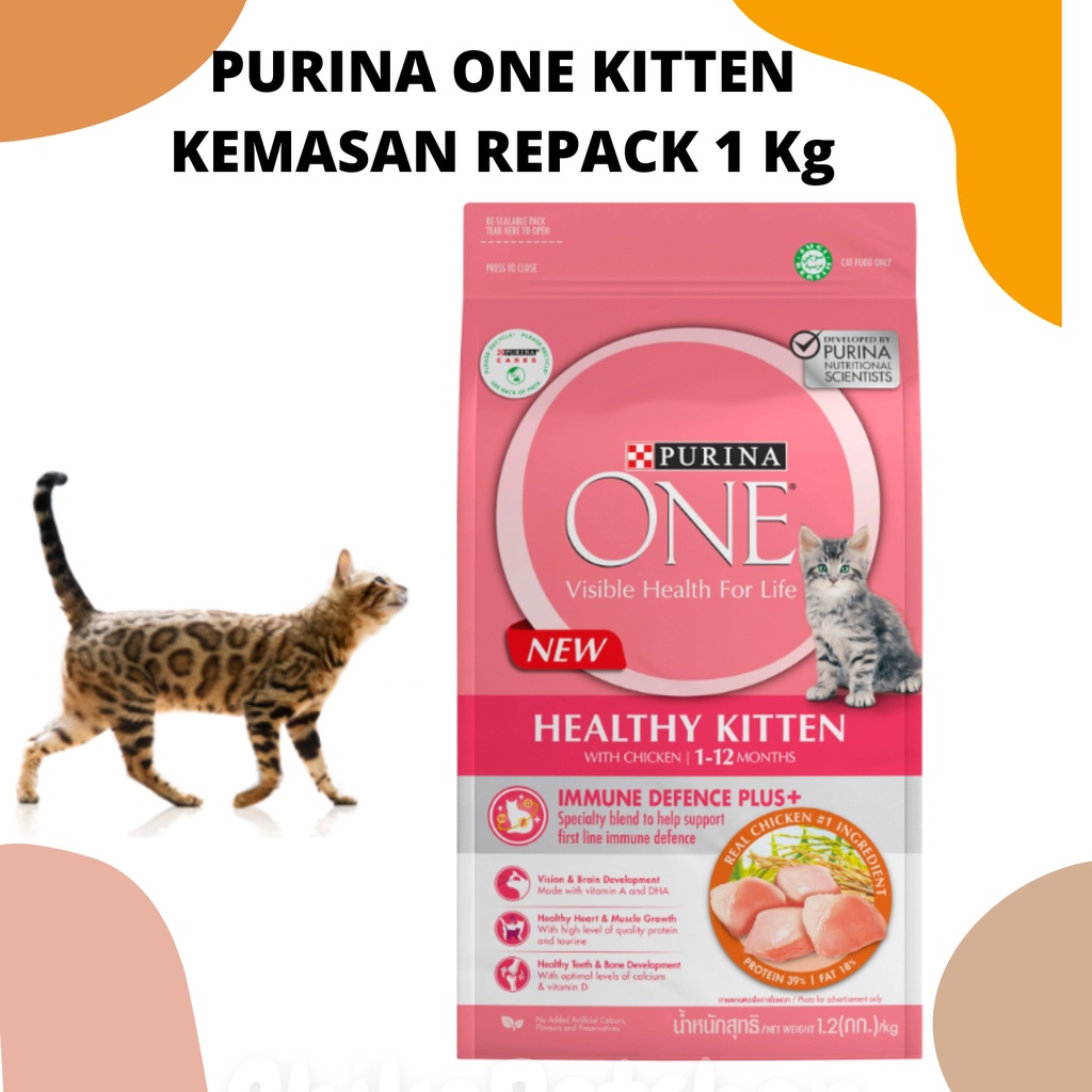 Makanan Kucing PURINA ONE Kitten Chicken Repack 1 Kg | Purina One 1 Kg