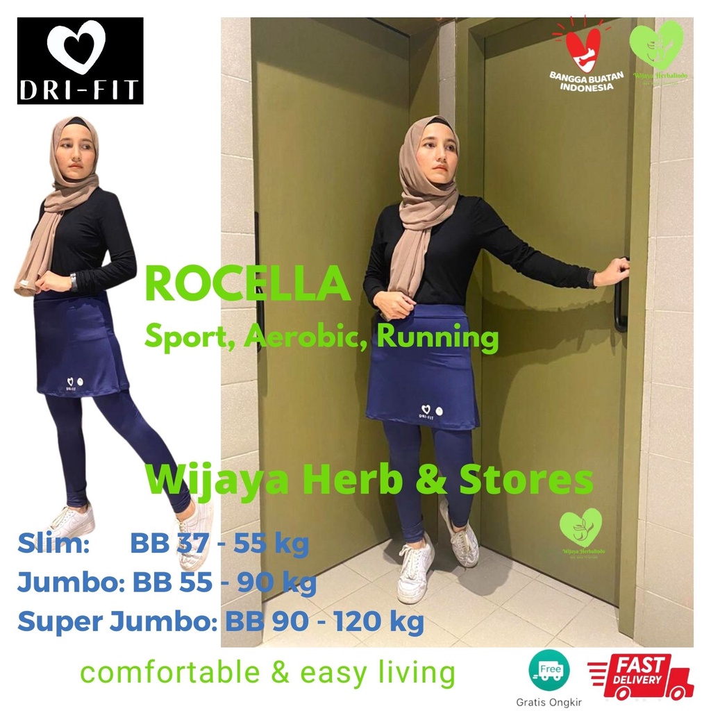 Celana Senam Zumba Wanita / Legging Rok Senam Olahraga Wanita – Slim Super Jumbo – Celana Rok Senam Wanita  - Legging Rok Wanita: Zumba Tenis Jogging Berenang Bersepeda