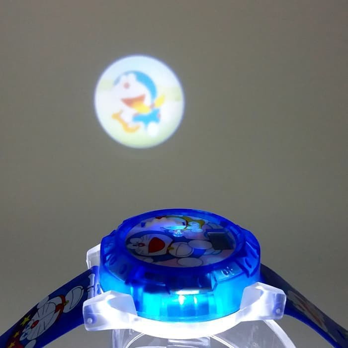 Super Promo! JAM TANGAN ANAK LAKI LAKI PROYEKTOR DORAEMON LASER HOLOGRAM LAMPU Murah!