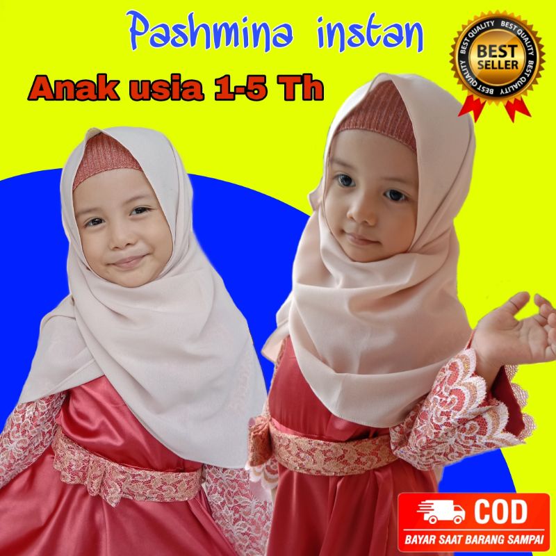 PASHMINA INSTAN ANAK / HIJAB ANAK / PASMINA ANAK SD / PASMINA INSTAN / AYSHA HIJAB / KRUDUNG ANAK PA