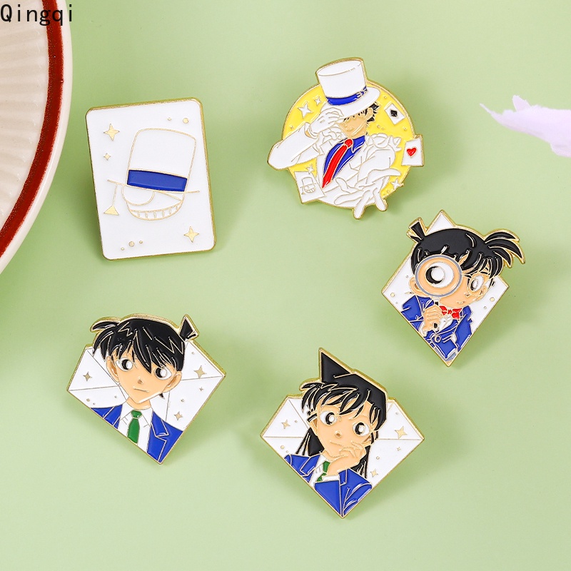 Bros Pin Enamel Desain Kartun Anime Detektif Conan Bahan Metal Gaya Jepang Untuk Fans