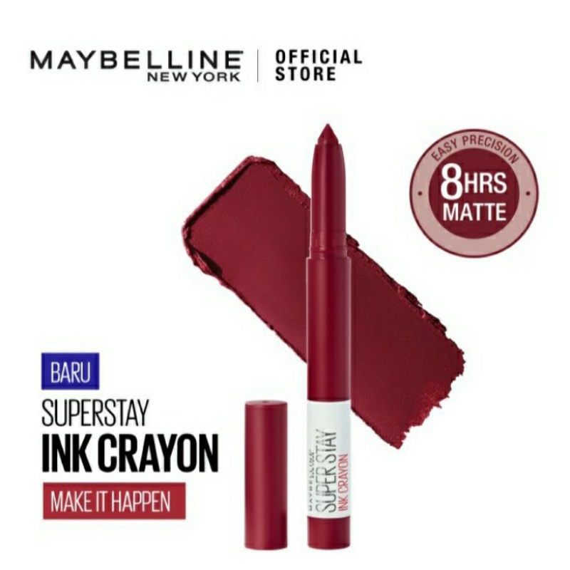 MAYBELLINE Superstay INK Crayon make it happen/lipstik murah/original