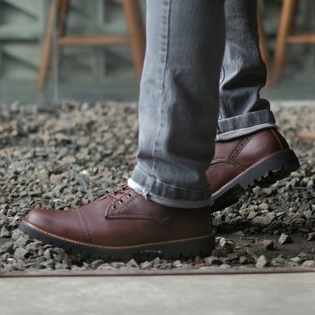 Acoustic Brown | Sepatu Kulit Asli Safety Boot Vintage Klasik Besi Original Footwear | FORIND x Reyl