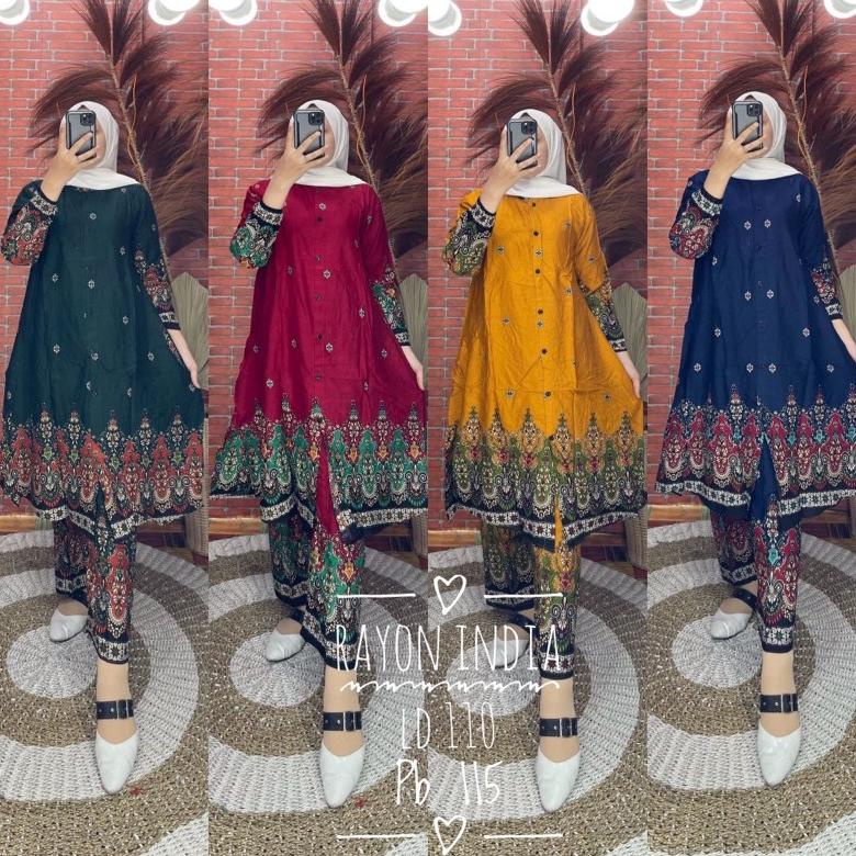 READY ONE SET INDIA BAHAN RAYON PRADA SUPER MEWAH SET TERBARU