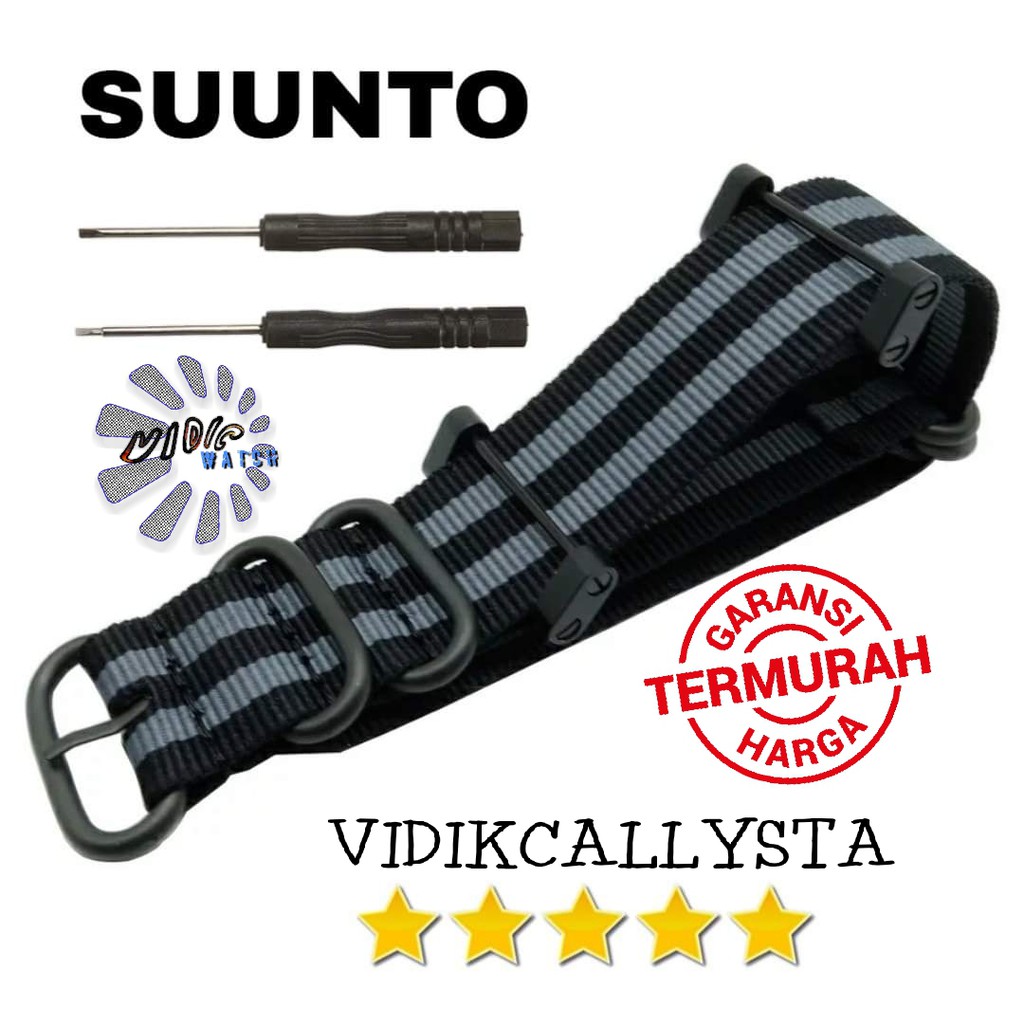 Suunto Core Strap Nylon Zulu Tali Suunto Core Canvas Black Gray Suunto Traverse Essential