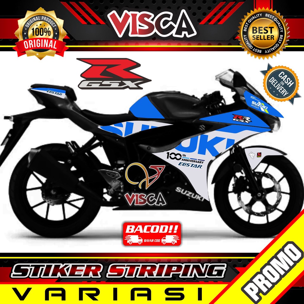 Striping GSX R150 - Stiker Sticker Striping Variasi Suzuki GSX R150 - Striping Hologram Suzuki GSX R