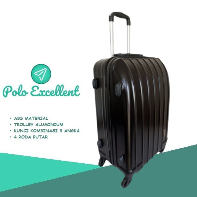 Termurah Koper Travel 24 inch ABS Hardcase Robert Ansell , 4 roda putar 2027 hitam
