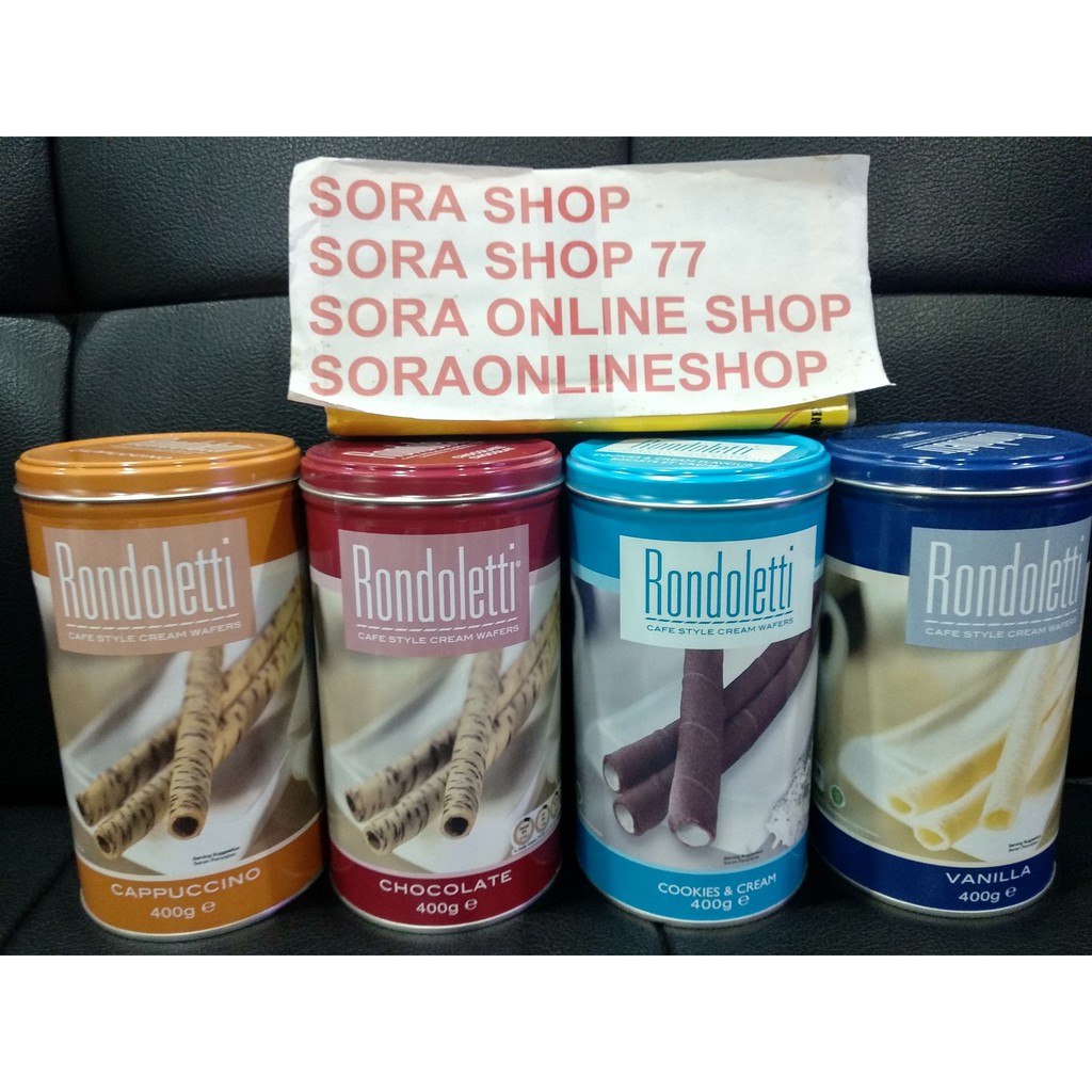 

Big Sale Rondoletti Kaleng 400 gram Coklat, Cookies Cream, Cappucino, Vanilla