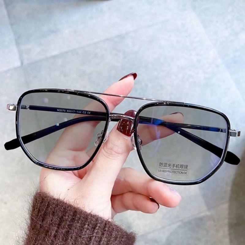 Kacamata Photochromic Anti Radiasi Bahan Metal Gaya Korea Untuk Pria Dan Wanita