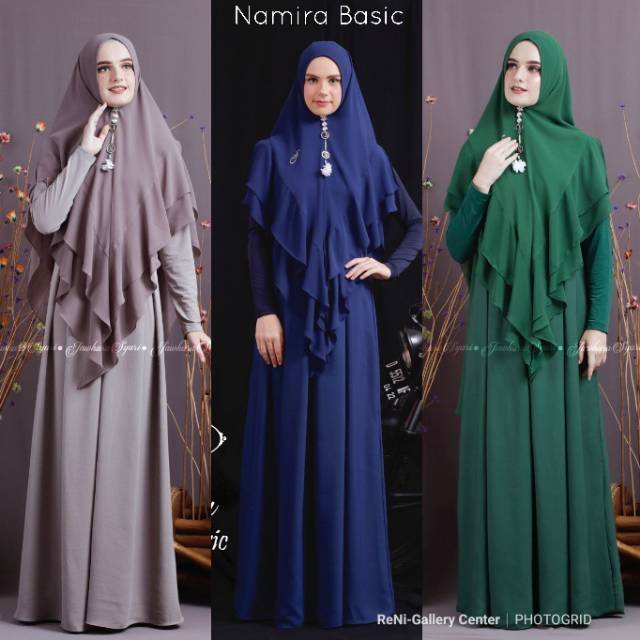 NAMIRA BASIC By Jawhara Syari. Gamis set basic utk syari lovers wajib poenya