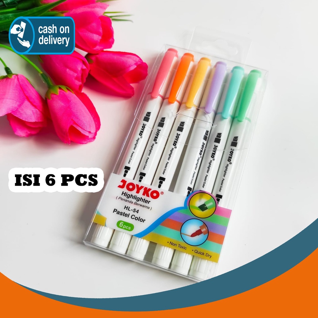 

SET STABILO JOYKO KODE HL-54 ISI 6 PCS HIGHLIGHTER WARNA WARNI PASTEL SPIDOL LUCU