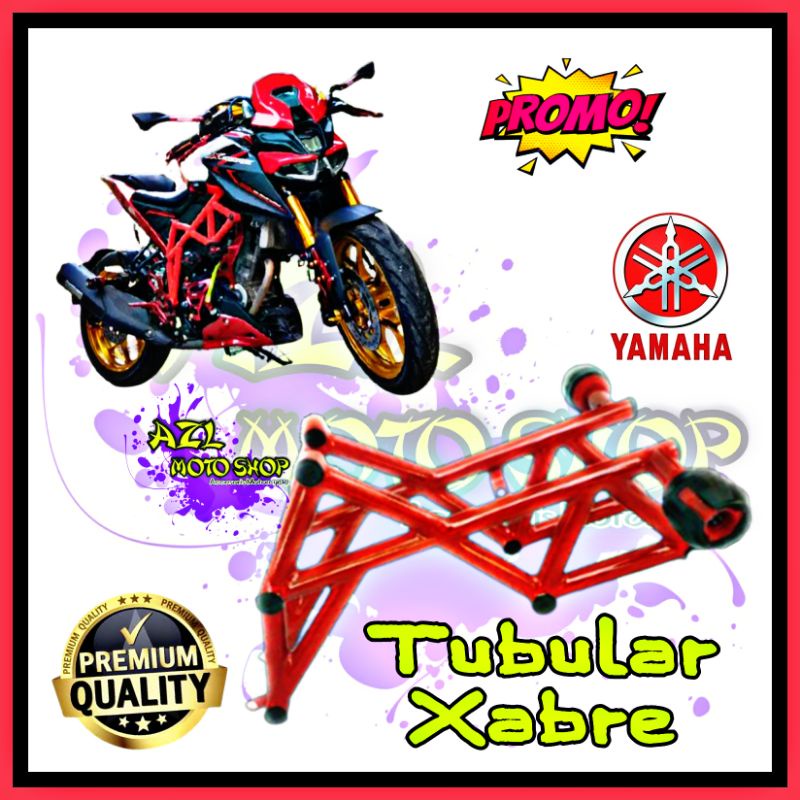 Tubular Xabre crash bar pelindung body adventure touring turing yamaha besi pengaman aksesoris motor