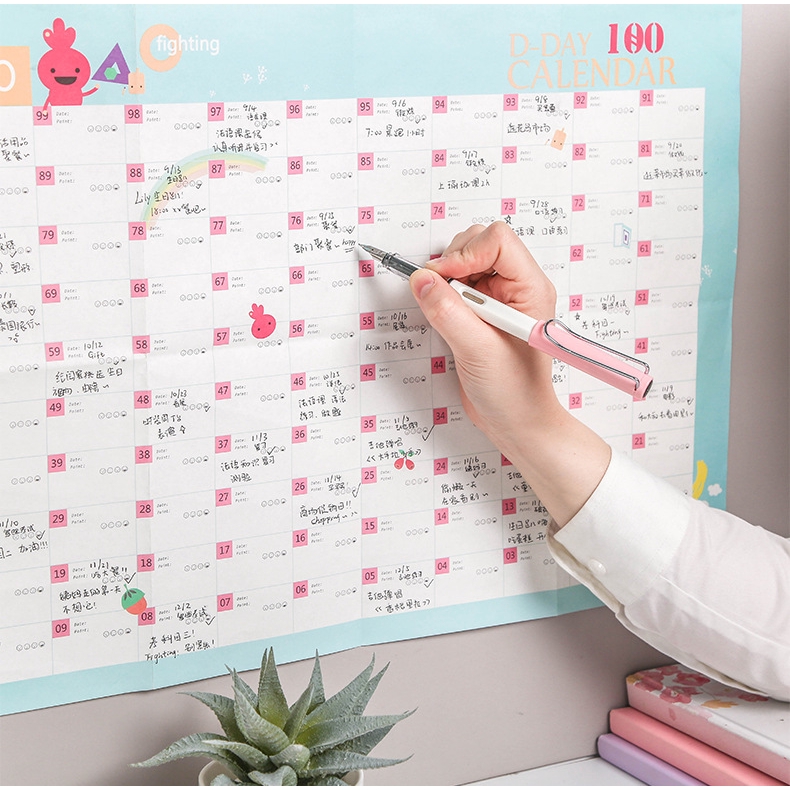 100 Days Target Table Schedule Calendar Work Learning Stationery High Planner Agenda Organizer