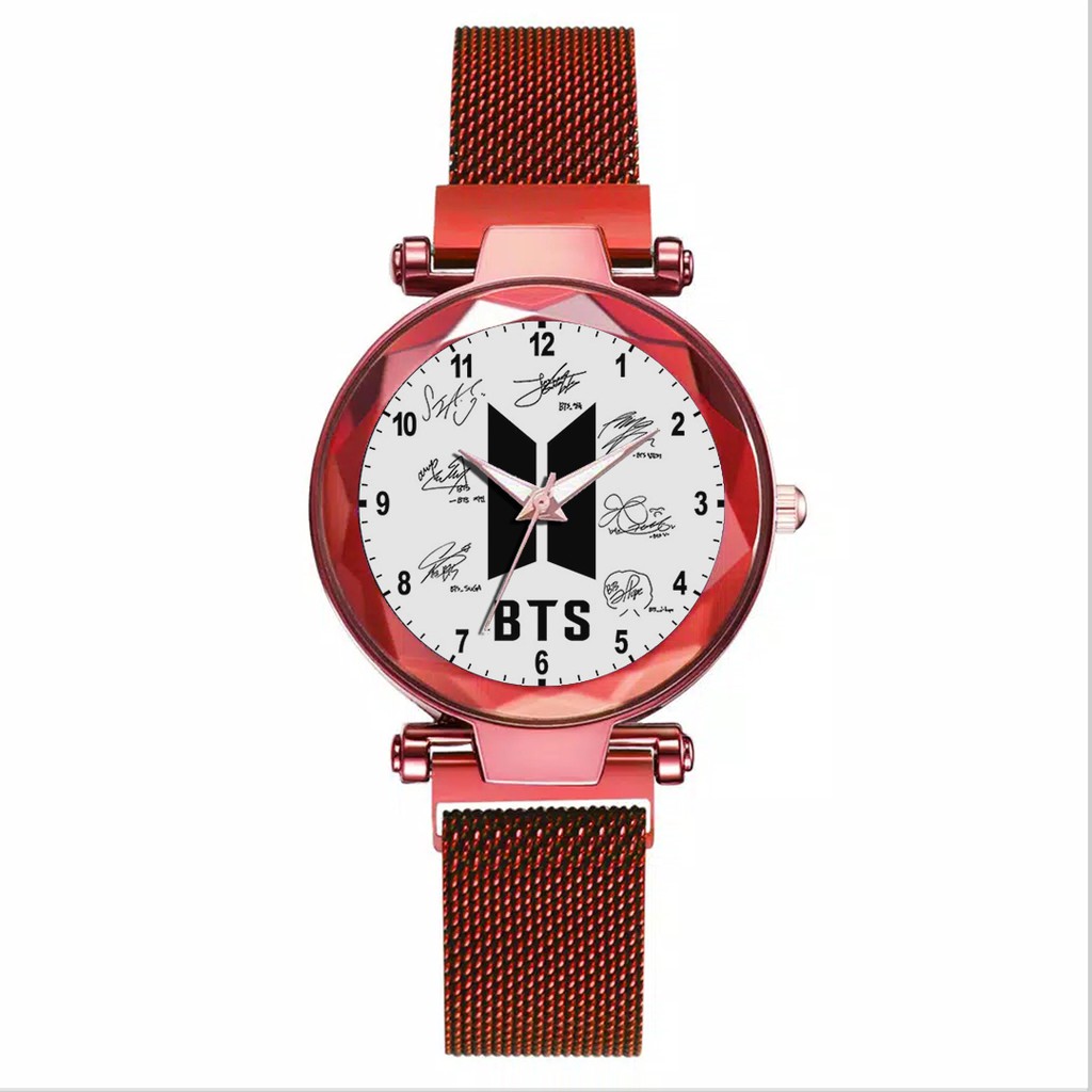 Jam Tangan Wanita Custom - KPOP BTS Free Box &amp; Batre Cadangan 1