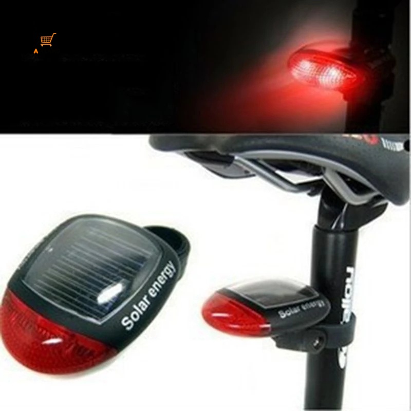 1 Pcs Mini LED Solar Charging Bicycle Rear Light/ Portable Night Road Cycling Safety Lamp