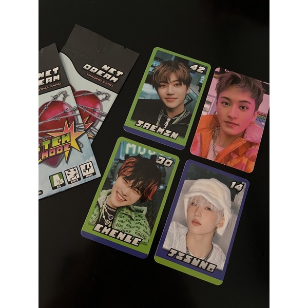 nct dream glitch mode trading card mark selca pc jaemin chenle jisung concept tc
