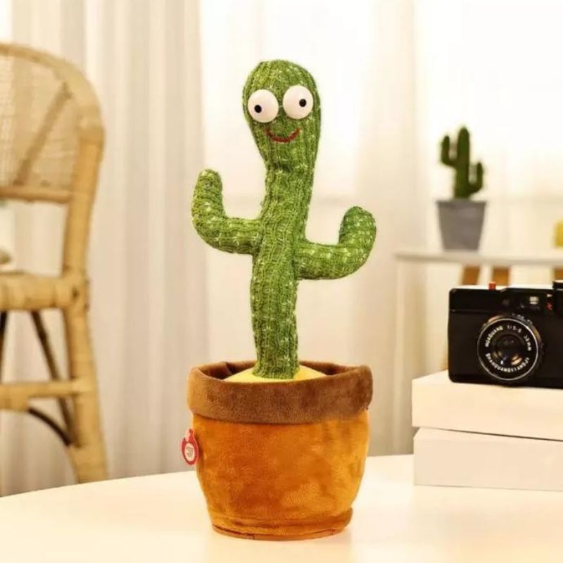 Cactus Toy Boneka Pintar Kaktus Joged Goyang Bisa Rekam Bicara