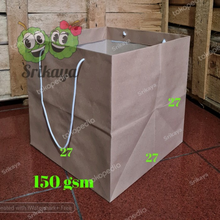 

✨ BISA COD ✨ PAPER BAG POLOS KRAFT 27 X 27 X 27