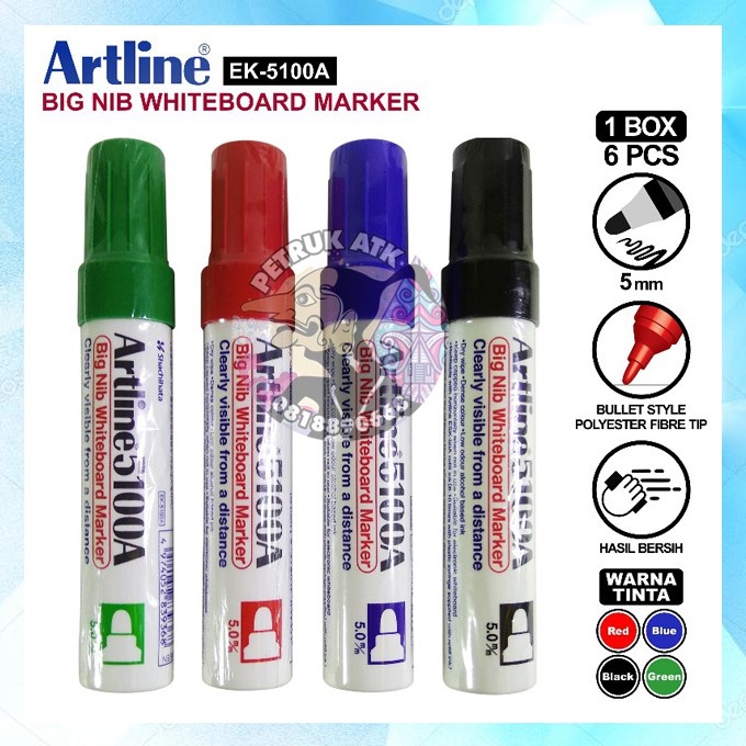 

[PCS] SPIDOL WHITEBOARD BESAR JUMBO ARTLINE EK-5100A BIG NIB WHITEBOARD MARKER*