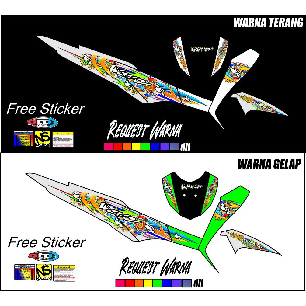 STIKER STRIPING TRANSPARAN SUPRA WAVE HOLOGRAM