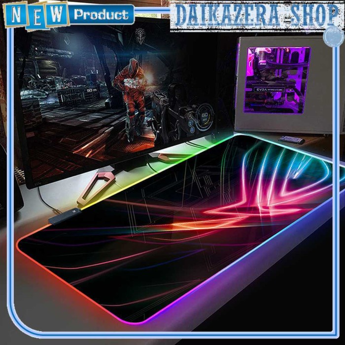 Gaming Mouse Pad Illuminated LED RGB 800x300mm - Multi Warna, RGB-03