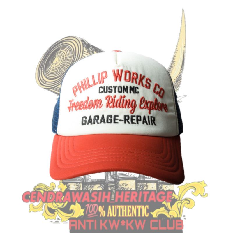 Phillip Works Garage Trucker Hat 100% Original