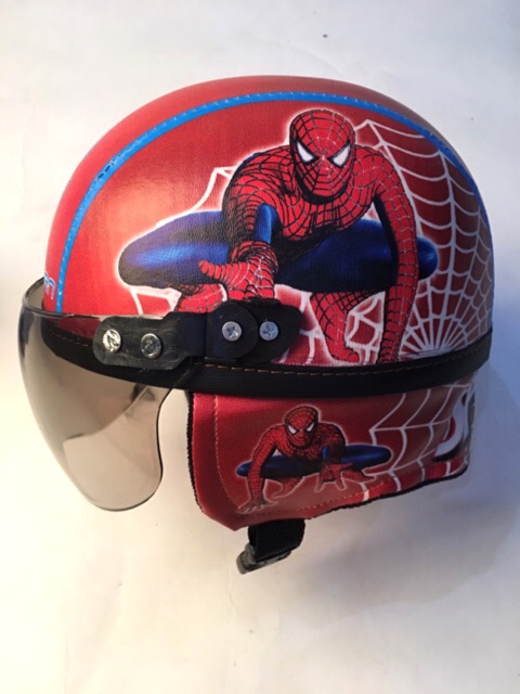 BESS - HELM RETRO ANAK HIGH QUALITY PRINTING MOTIF SPIDERMAN