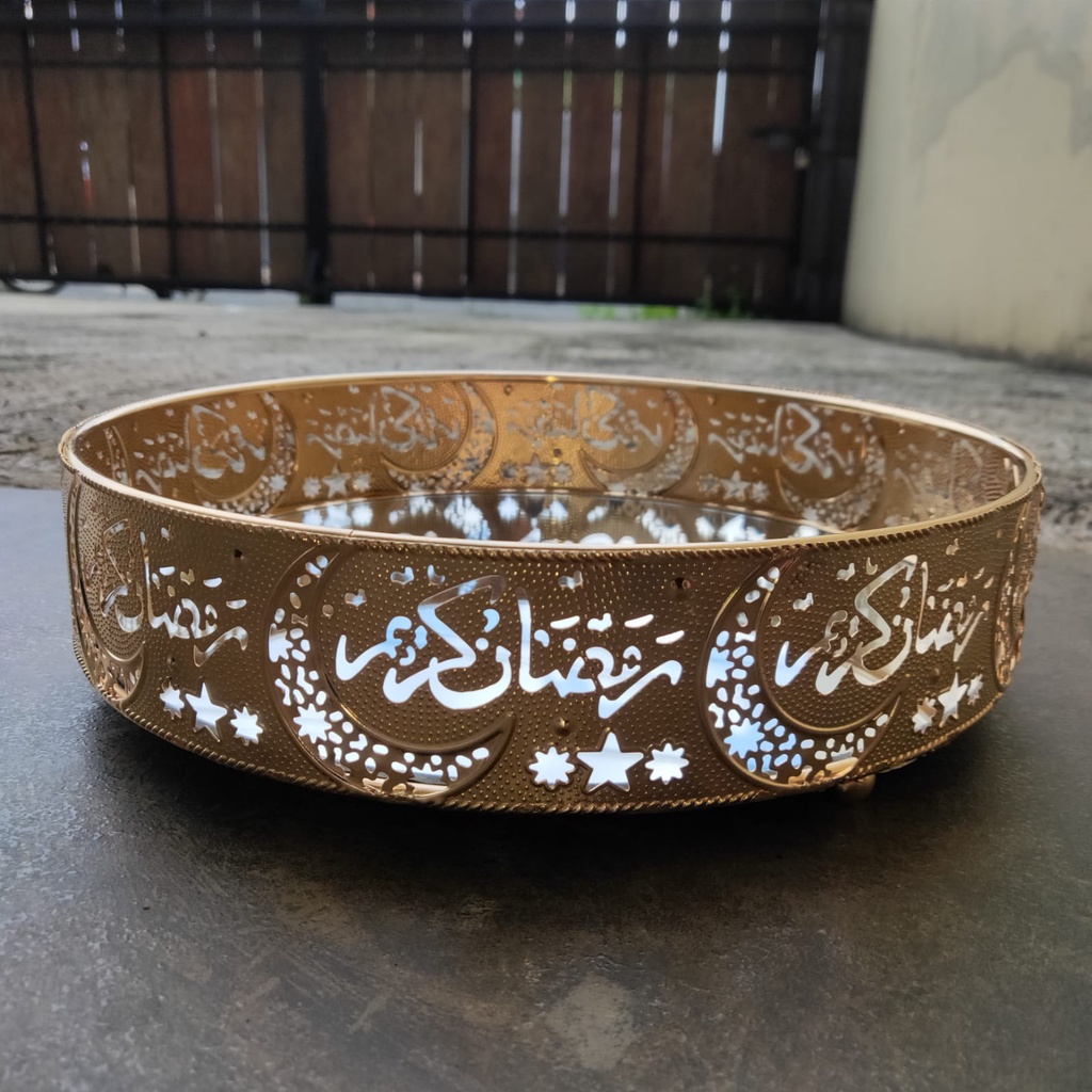 European Luxury Gold Tray / Pajangan Nampan Bulat Timur Tengah / Dekorasi Home Decoration