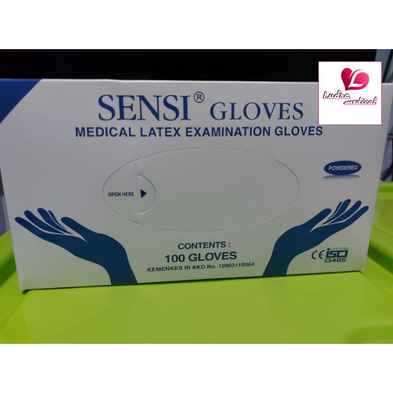 Sarung Tangan Latex Sensi Gloves Handscoon Sensi isi 100pcs