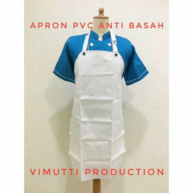 Celemek Apron Pvc Putih Anti Basah