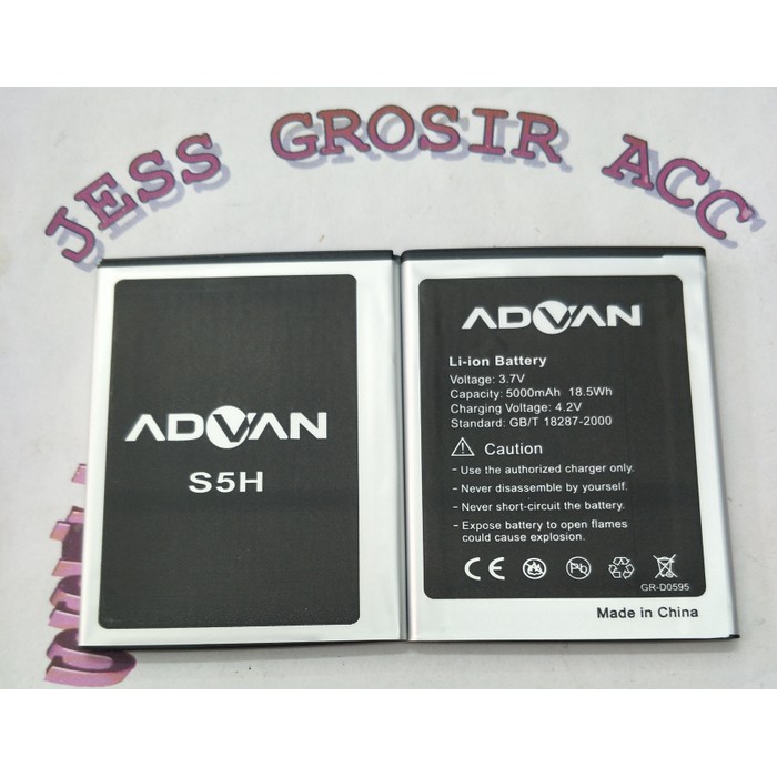 Baterai Battery ADVAN Vandroid S5H , S-5H , S 5H Double Power 5000Mah - Hitam