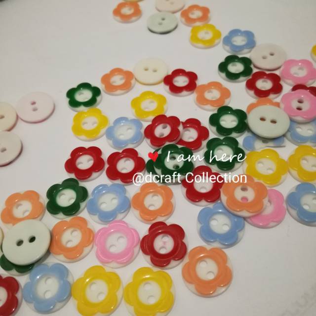 Kancing Sakura 13mm Mix Warna