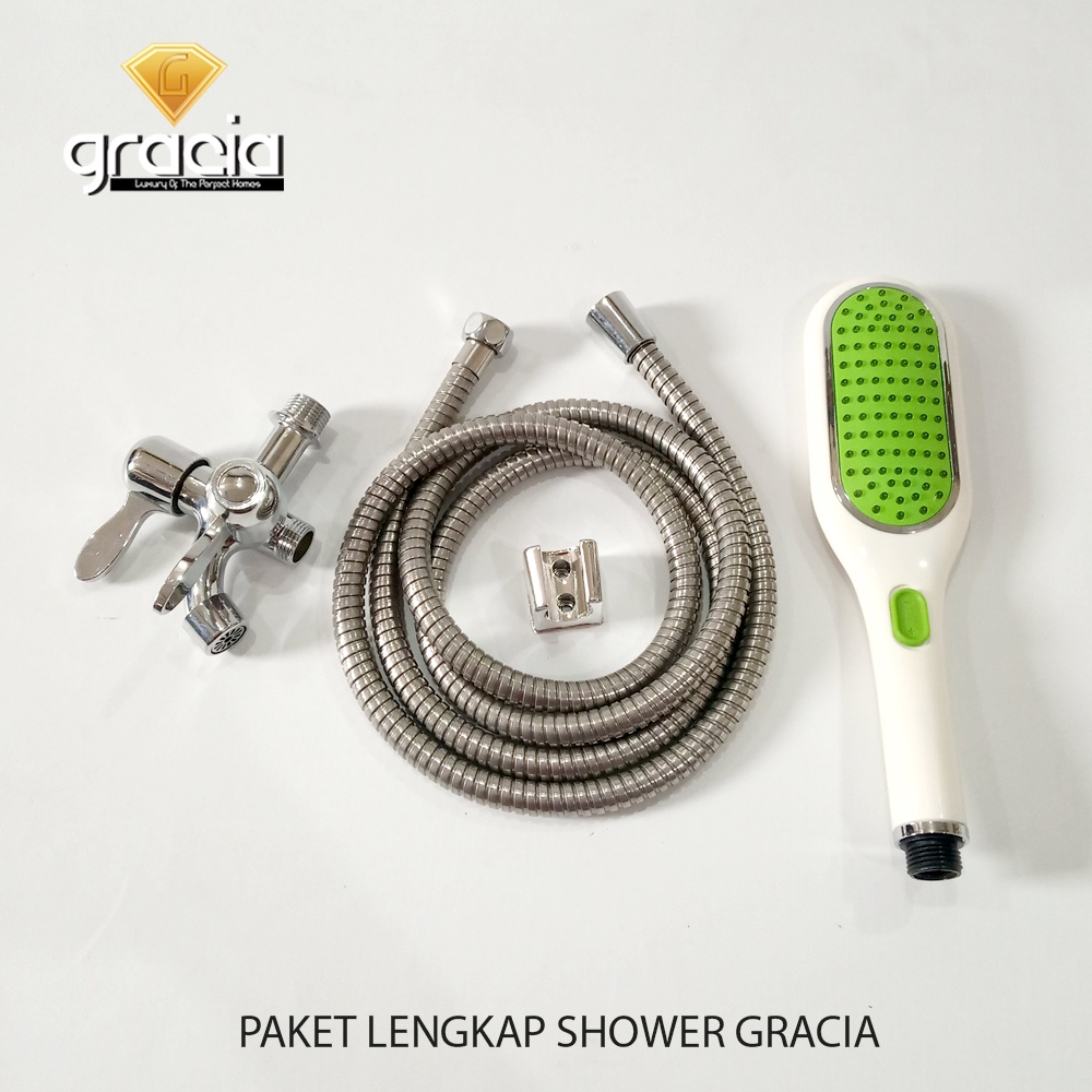 Paket Lengkap Hand shower Kran Cabang 1/2 Inch Tinggal Pasang