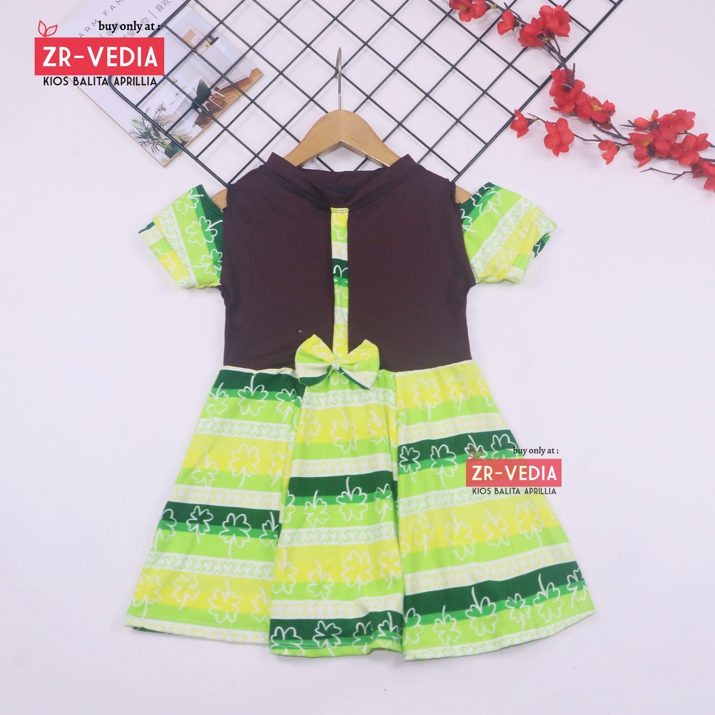 Dress Sabrina Uk 1-2 Tahun / Dres Anak Perempuan Murah Baju Cewek Dres Lengan Balita Fashion Kids