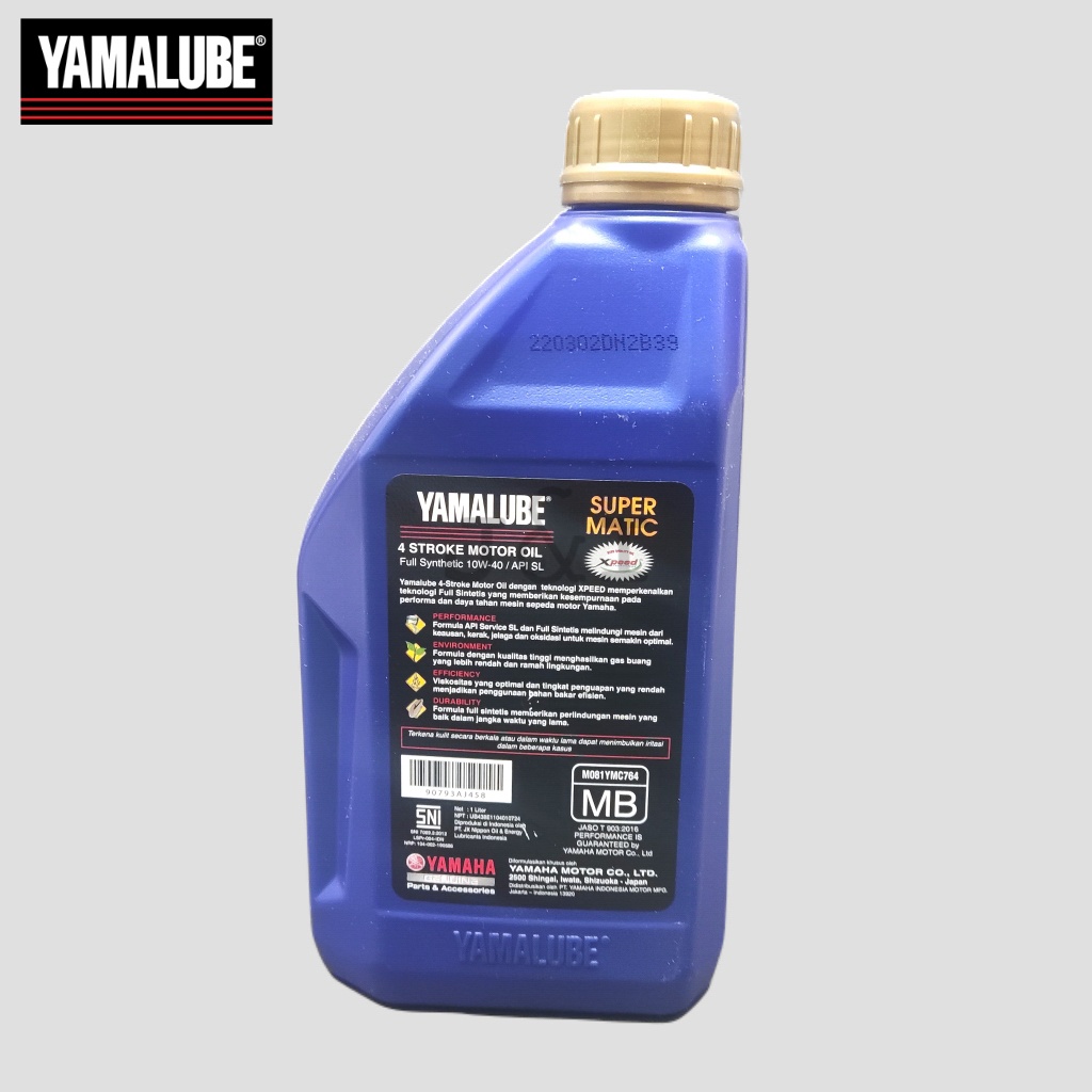 Oli Yamalube Super Matic 10W-40 API SL JASO MB 1 Liter