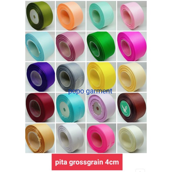 pita grossgrain lebar 4cm ( 1-1/2inchi ) per Roll ( 18meter )