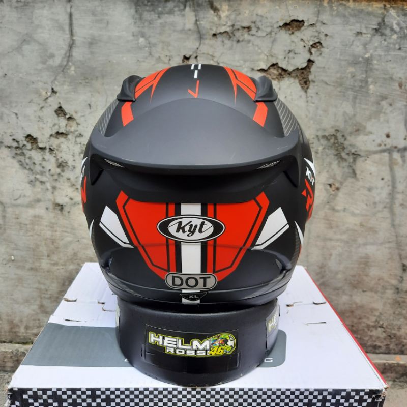 HELM KYT RC7 seri 18 - Black Matt Red ORIGINAL RC SEVEN full face Yellow flou