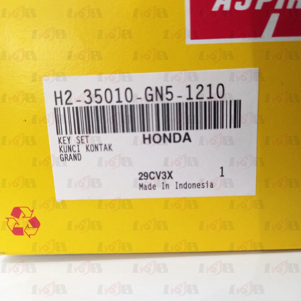 Aspira Kunci Kontak Set Grand Legenda Assy Depan Belakang Motor Honda