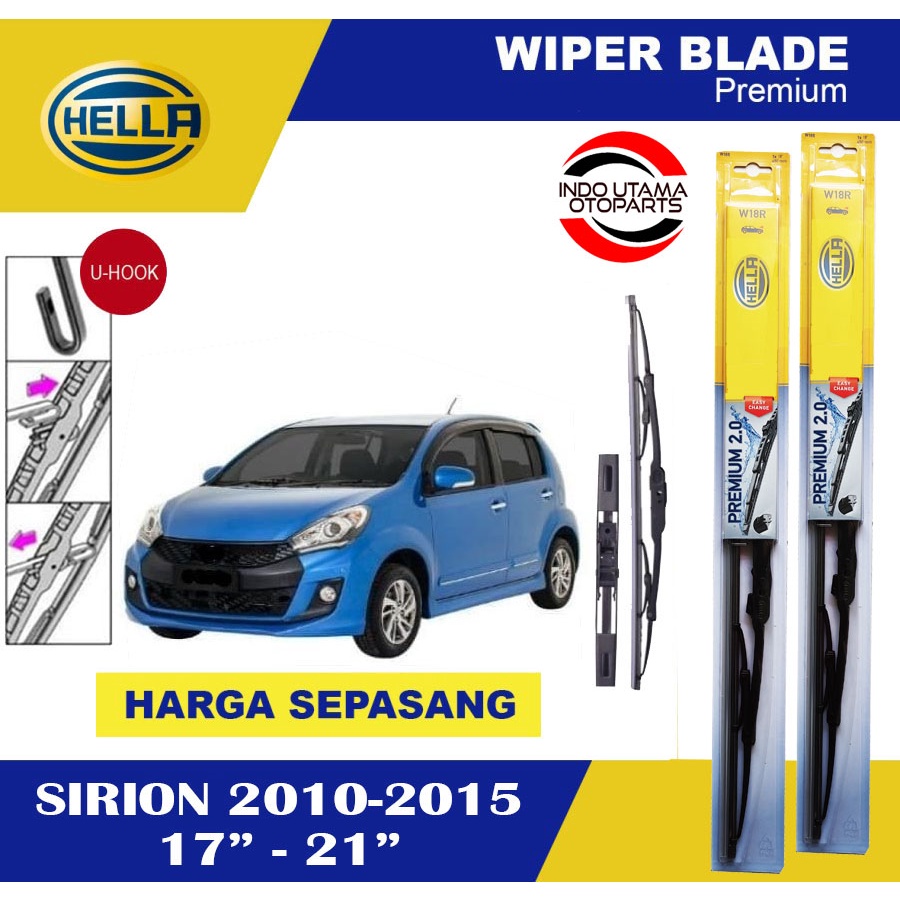 Wiper Blade Mobil Sirion 2010-2015 HELLA Premium 2.0 (17-21)