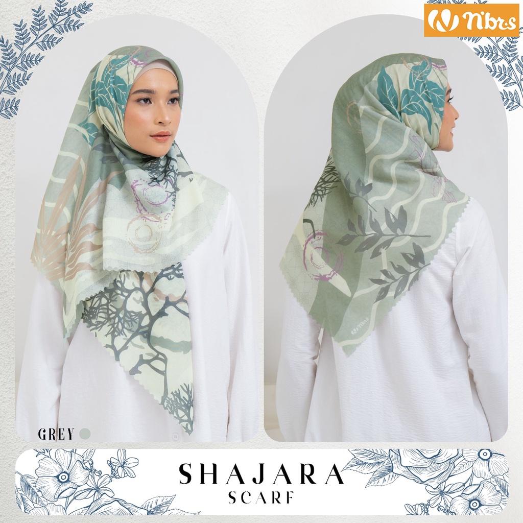 NIBRAS HIJAB SHAJARA SCARF HIJAB MODERN KEKINIAN BAHAN VOAL MOTIF PRINT by NIBRAS HIJAB