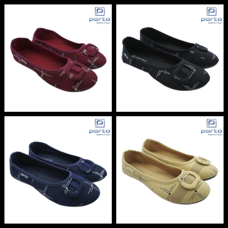 Sepatu flat wanita flat shoes terbaru Porto ringan dan lentur